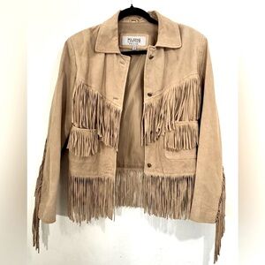 Wilsons Leather Tan Fringe Jacket